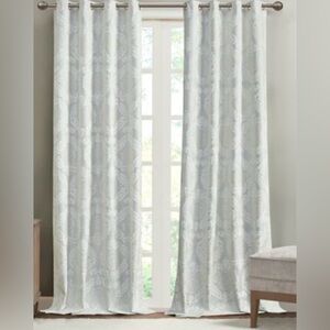 Loraine Knitted Jacquard Paisley Total Blackout Grommet Top Curtain Panel